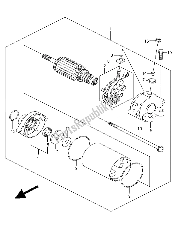 Toutes les pièces pour le Démarrage Moteur (e14) du Suzuki GSX 1300R Hayabusa 2009