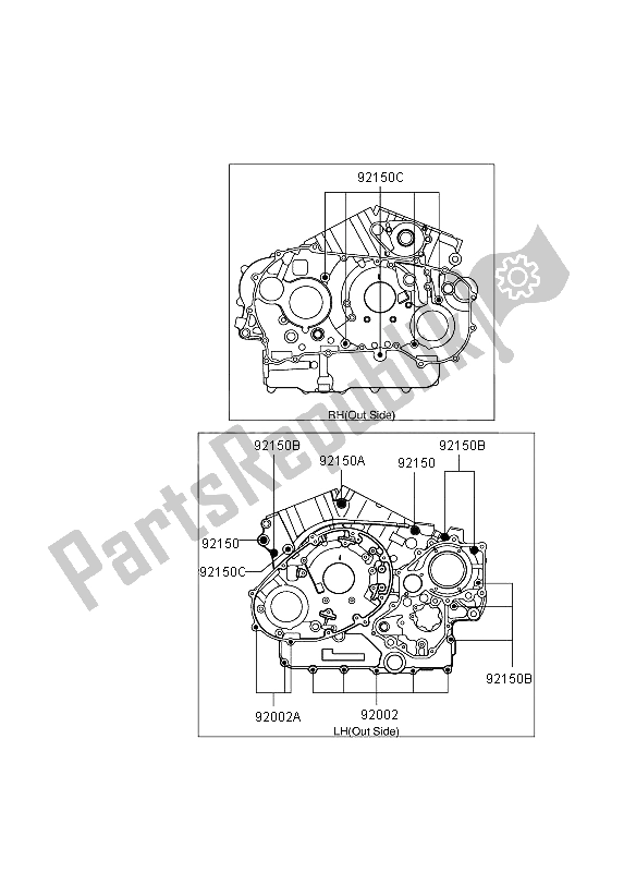 Tutte le parti per il Modello Del Bullone Del Basamento del Suzuki VZ 1600 Marauder 2005