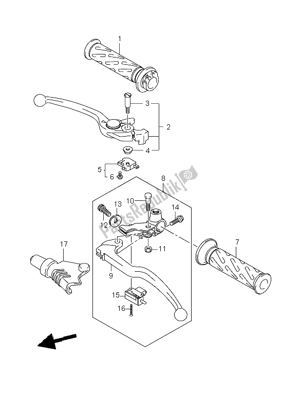 Todas las partes para Palanca De La Manija de Suzuki GSR 600A 2007