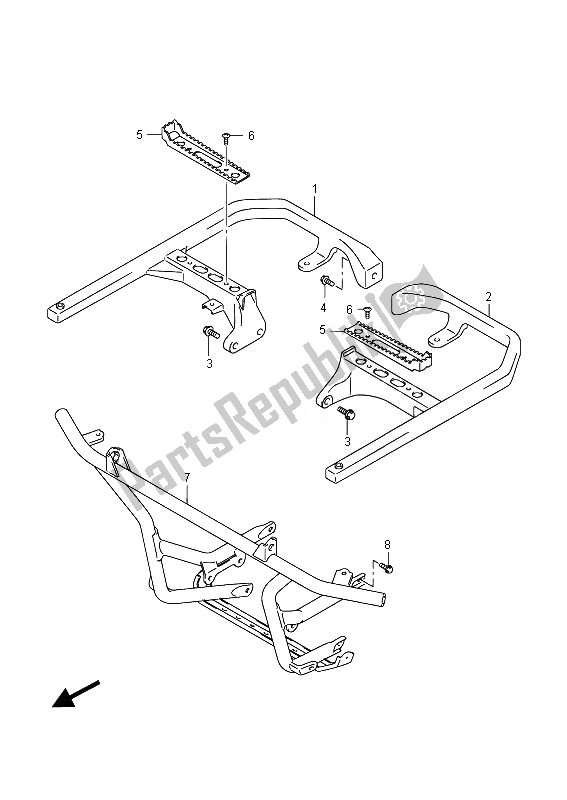 All parts for the Footrest of the Suzuki LT A 750 XPZ Kingquad AXI 4X4 2014