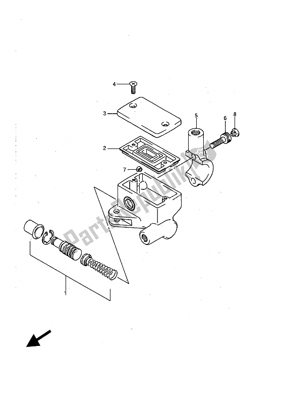 All parts for the Front Master Cylinder (ls650f) of the Suzuki LS 650 FP Savage 1989