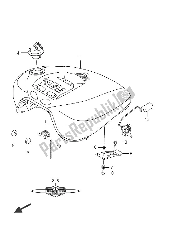 Todas las partes para Tanque De Combustible (vlr1800 E2) de Suzuki C 1800R VLR 1800 Intruder 2011