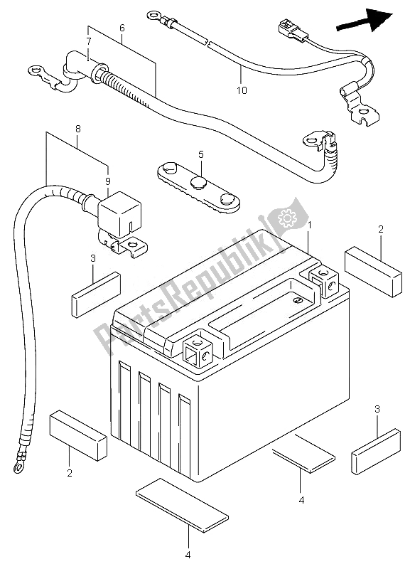 All parts for the Battery of the Suzuki LT Z 400 Quadsport 2007