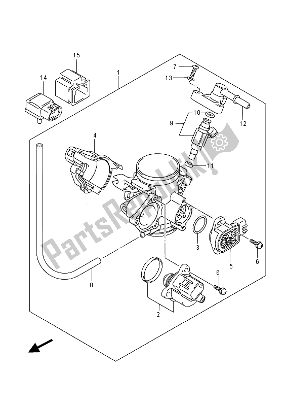 All parts for the Throttle Body of the Suzuki LT A 750 XPZ Kingquad AXI 4X4 2014