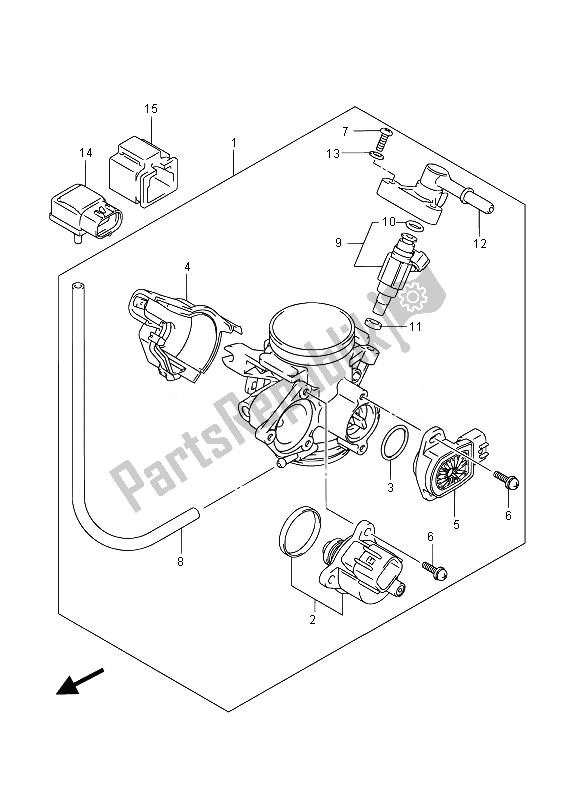 Tutte le parti per il Corpo Farfallato del Suzuki LT A 750 XPZ Kingquad AXI 4X4 2014