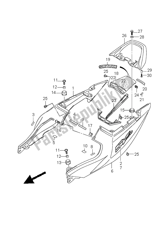 Alle onderdelen voor de Stoelbekleding (sv650-a-ua) van de Suzuki SV 650 Nsnasa 2007