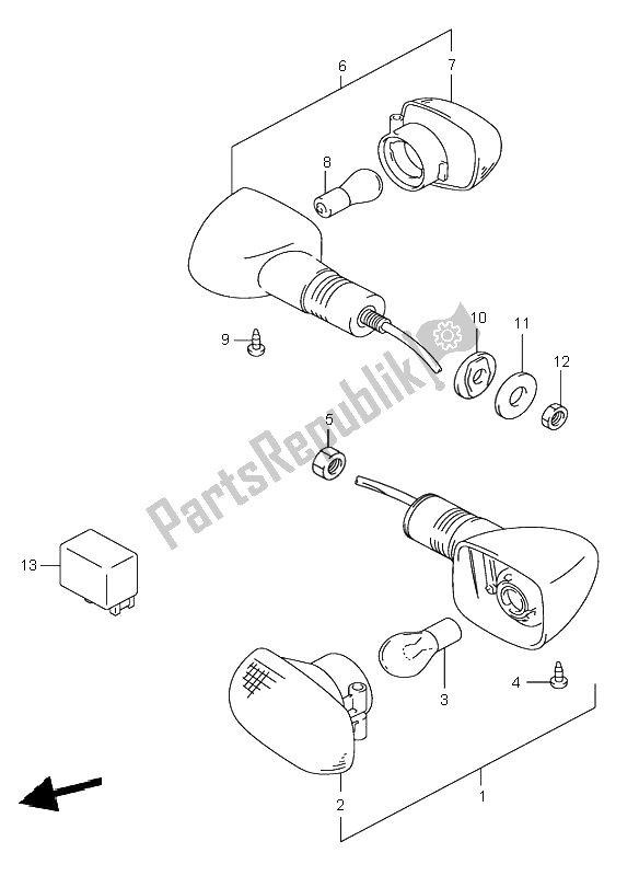 Todas las partes para Lámpara De Señal De Giro (sv650-u) de Suzuki SV 650 NS 2002