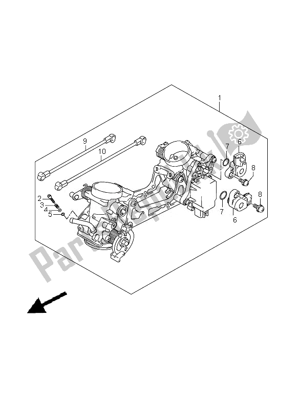 All parts for the Throttle Body of the Suzuki DL 650A V Strom 2007