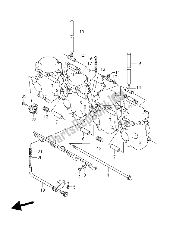 All parts for the Carburetor Fitting of the Suzuki GSF 1200 Nsnasa Bandit 2006