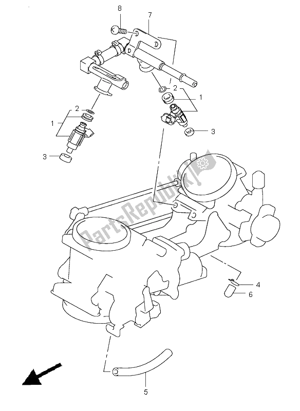 All parts for the Throttle Body Fitting of the Suzuki SV 650 NS 2005