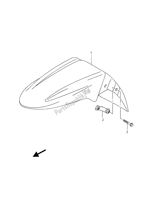 All parts for the Front Fender (gsf650u) of the Suzuki GSF 650 Sasa Bandit 2012