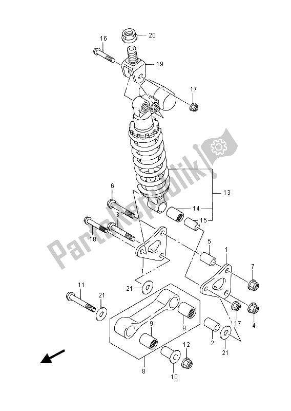 All parts for the Rear Cushion Lever (gsx-r1000a) of the Suzuki GSX R 1000A 2015