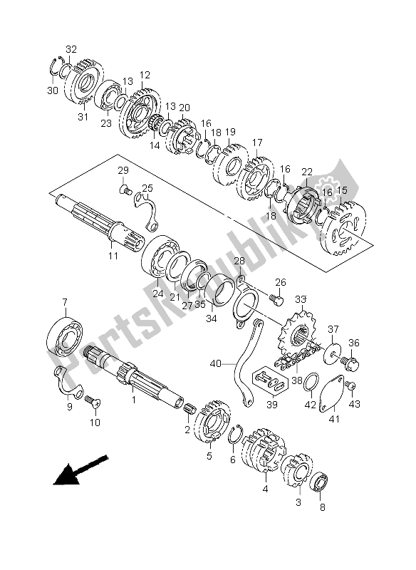 Toutes les pièces pour le Transmission du Suzuki DR Z 125 SW LW 2006