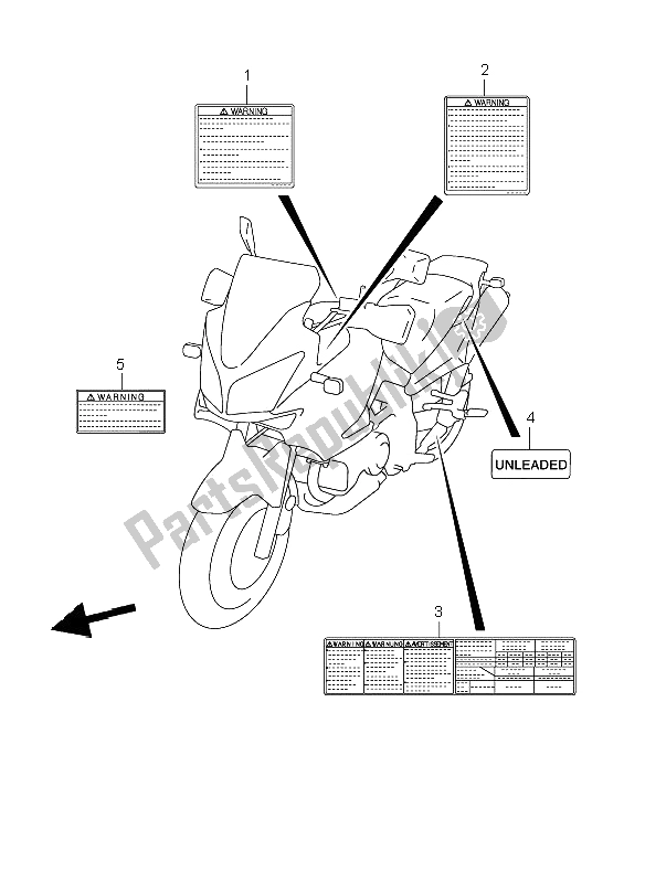 Tutte le parti per il Etichetta del Suzuki DL 1000 V Strom 2008