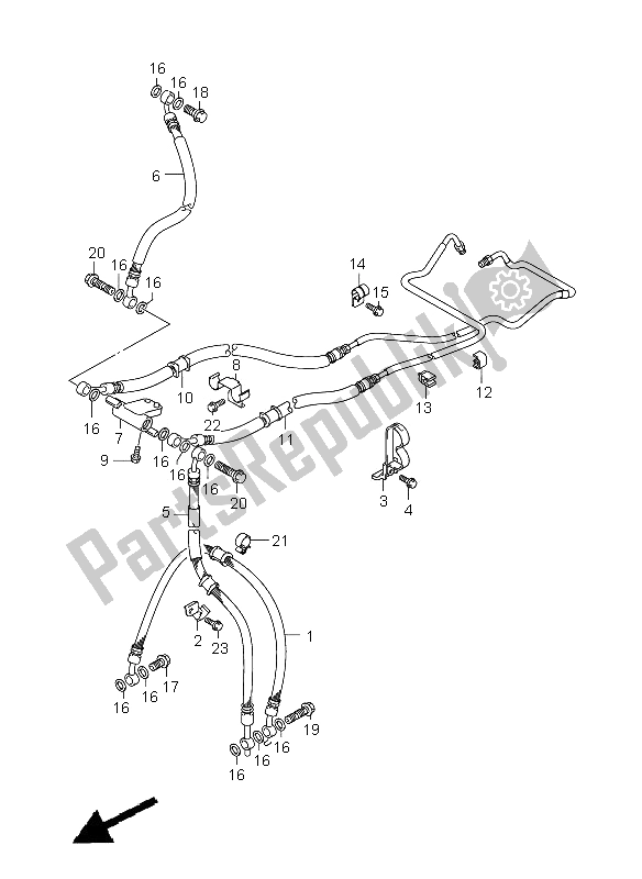 Tutte le parti per il Tubo Freno Anteriore (gsf650a-ua) del Suzuki GSF 650 Nsnasa Bandit 2005