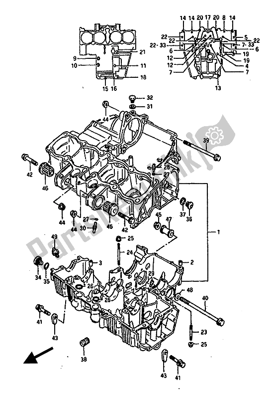 Todas las partes para Caja Del Cigüeñal de Suzuki GSX R 1100 1989