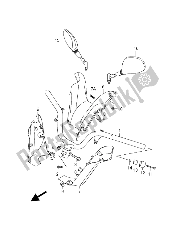 Todas as partes de Guidão do Suzuki UH 125 Burgman 2005