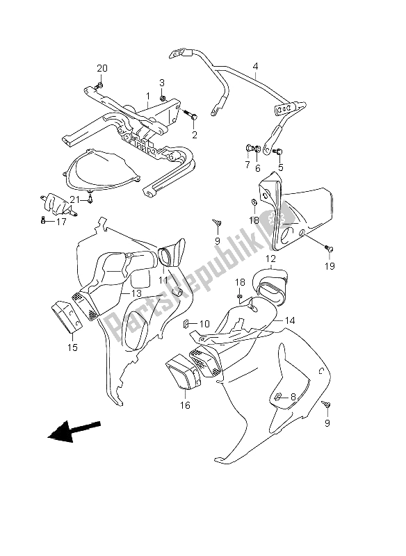 All parts for the Cowling Body Installation Parts of the Suzuki TL 1000R 2000