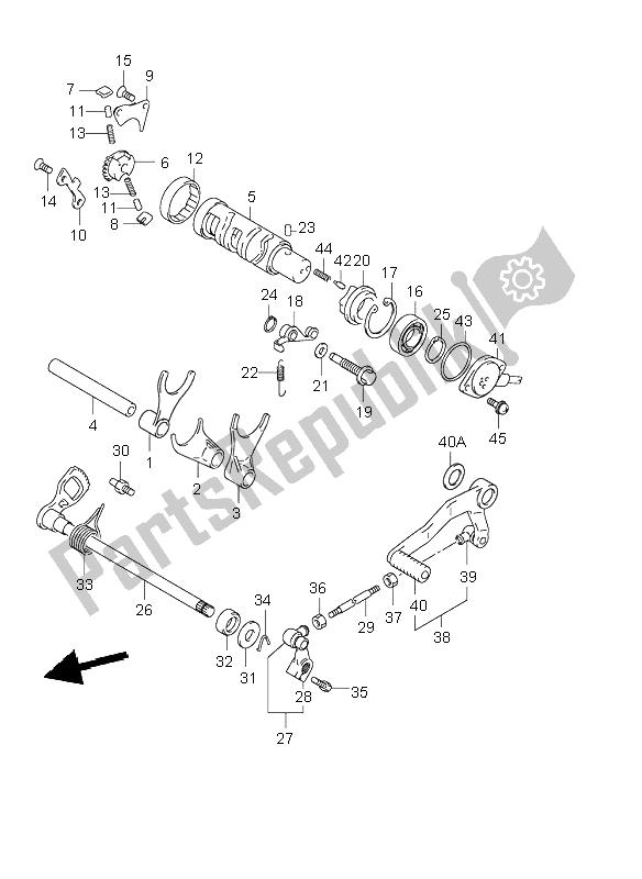 All parts for the Gear Shifting of the Suzuki GSF 600 NSZ Bandit 2004