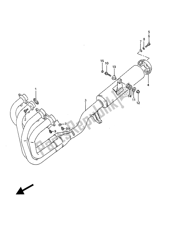 All parts for the Muffler of the Suzuki GSF 400 Bandit 1993