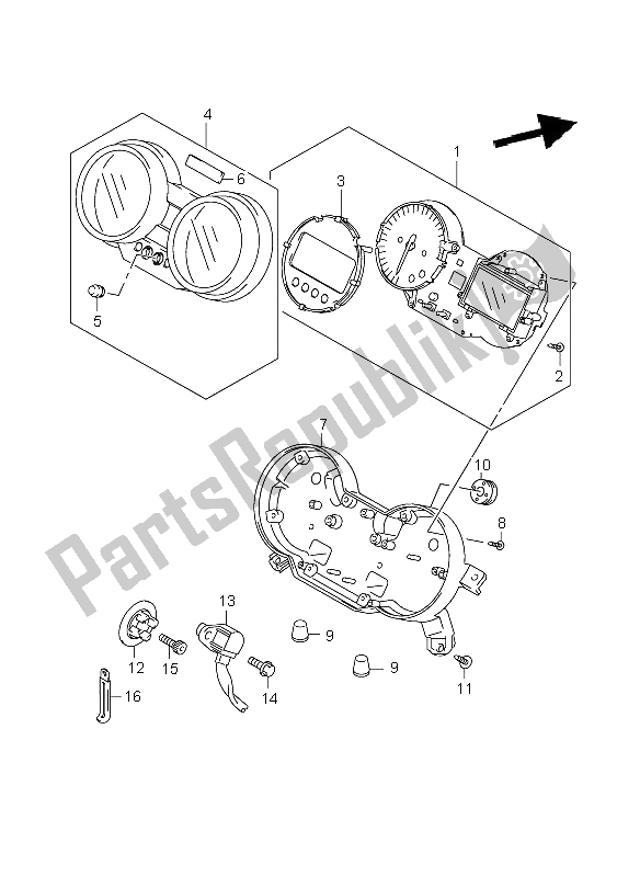 Tutte le parti per il Tachimetro (gsf1250s) del Suzuki GSF 1250 Nsnasa Bandit 2008