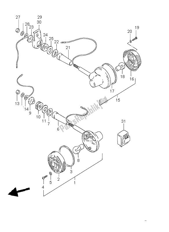 Tutte le parti per il Indicatore Di Direzione del Suzuki GN 125E 1995