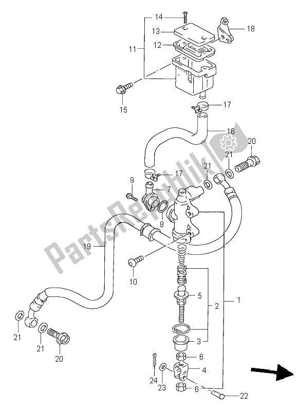 Wszystkie części do Tylny Cylinder G?ówny Suzuki RF 900R 1997