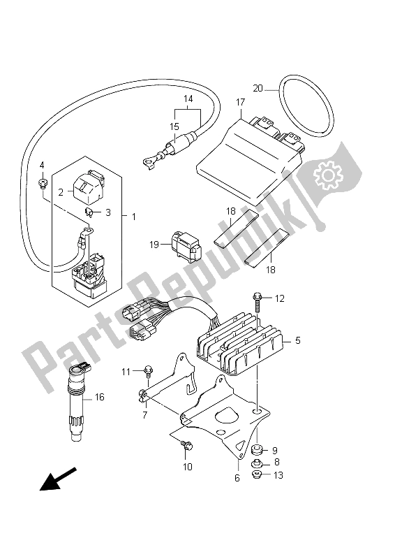 All parts for the Electrical (gsx650fa E21) of the Suzuki GSX 650 FA 2012