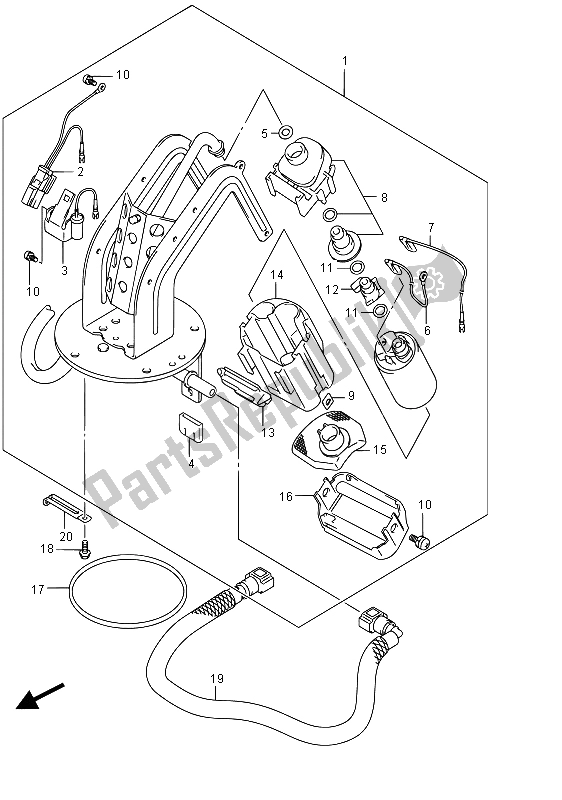 All parts for the Fuel Pump of the Suzuki GSF 1250 SA Bandit 2015