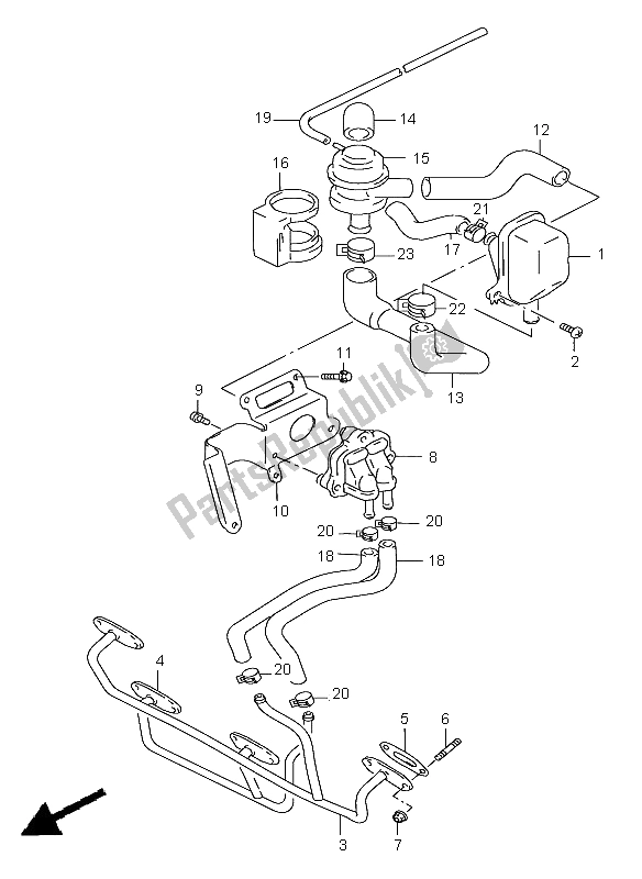 All parts for the Second Air (gsf1200sa E18) of the Suzuki GSF 1200 Nssa Bandit 1999