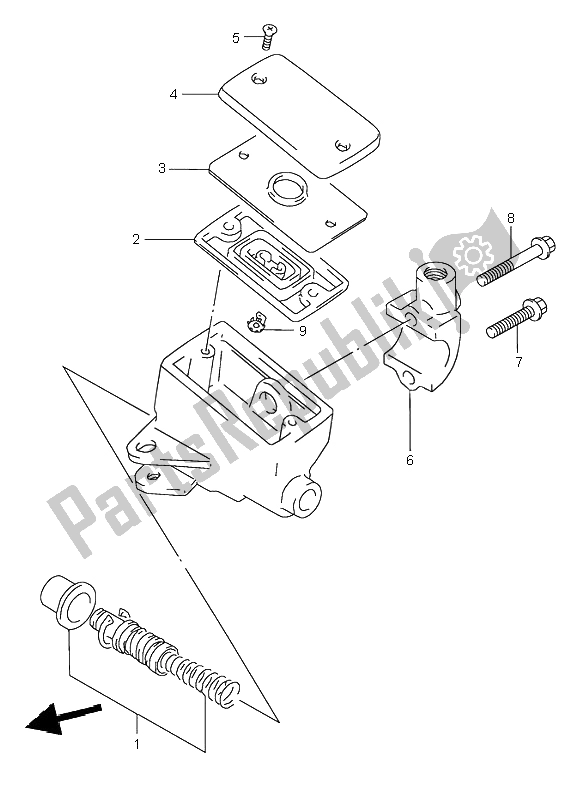 All parts for the Front Master Cylinder of the Suzuki GSX 750 1999