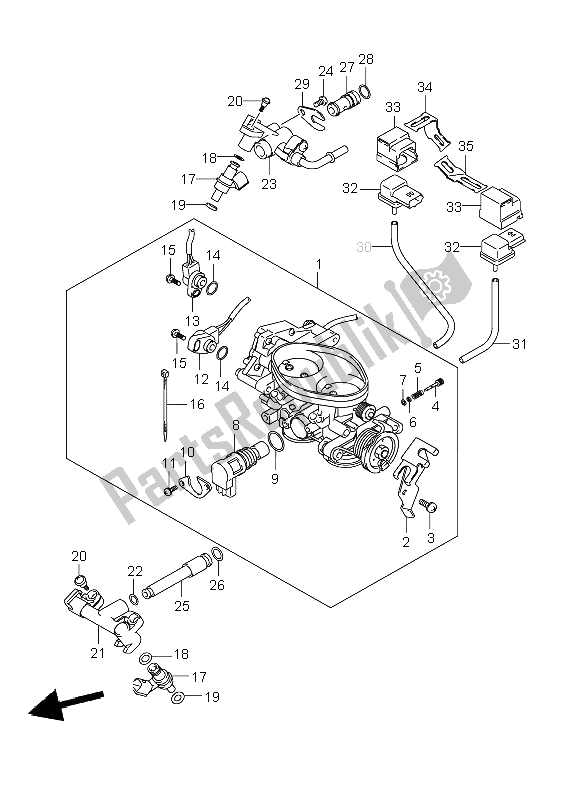 All parts for the Throttle Body of the Suzuki C 800 VL 2009