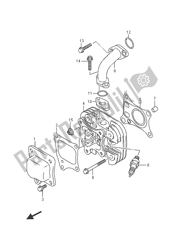 All parts for the Cylinder of the Suzuki LT Z 50 Quadsport 2016
