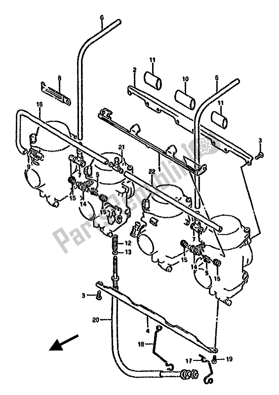 Tutte le parti per il Raccordi Carburatore del Suzuki GSX 750F 1989