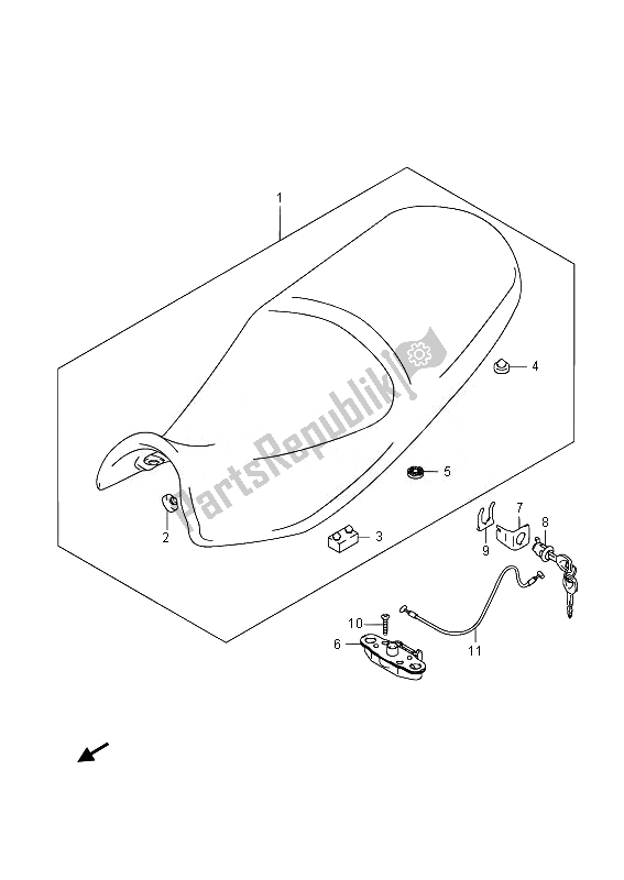 Todas las partes para Asiento de Suzuki DL 650A V Strom 2014