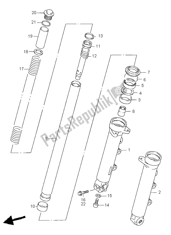 Tutte le parti per il Ammortizzatore Anteriore del Suzuki GSF 600 NS Bandit 1999