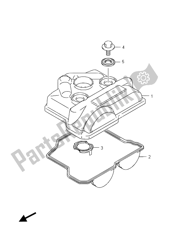 All parts for the Cylinder Head Cover of the Suzuki RM Z 250 2015