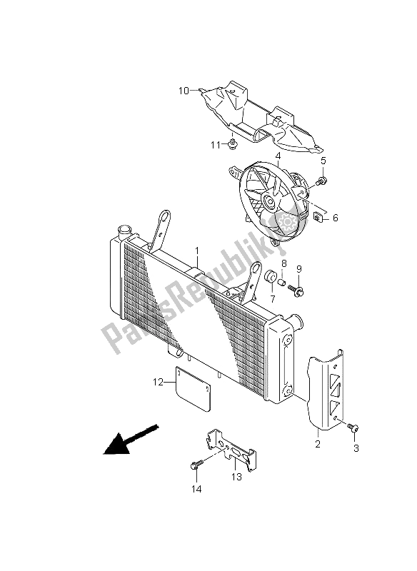 Alle onderdelen voor de Radiator van de Suzuki SV 650 Nsnasa 2008