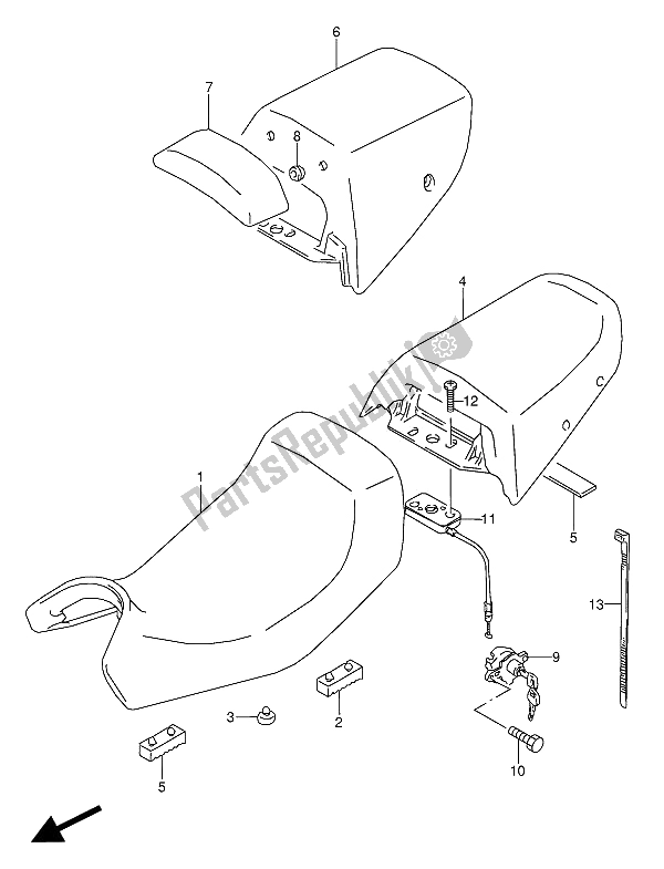 Todas las partes para Asiento de Suzuki GSX 600 FUU2 1993