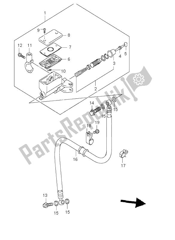 Tutte le parti per il Pompa Frizione del Suzuki GSX 1400 2005