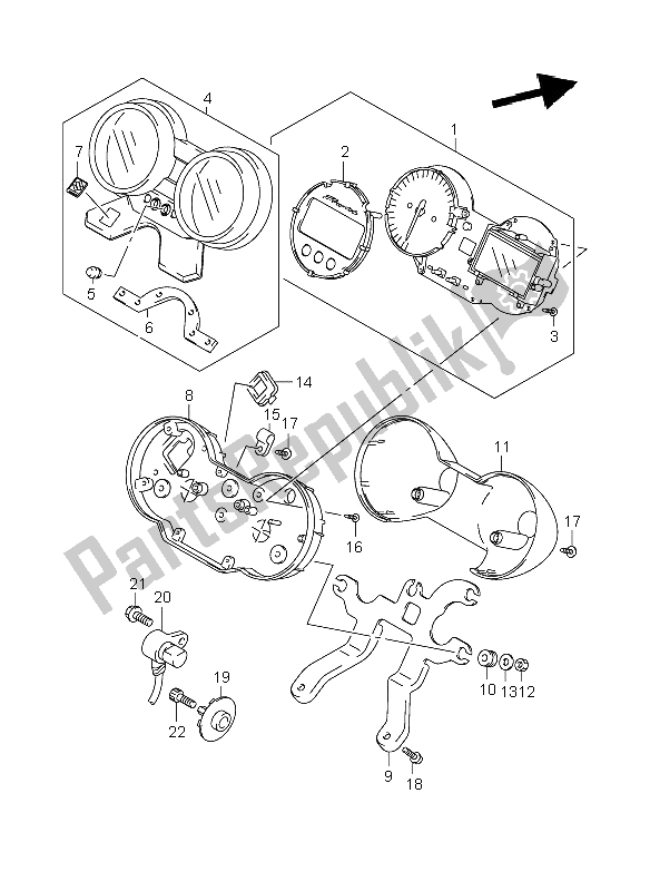 Tutte le parti per il Tachimetro (gsf650-u) del Suzuki GSF 650 Nsnasa Bandit 2006