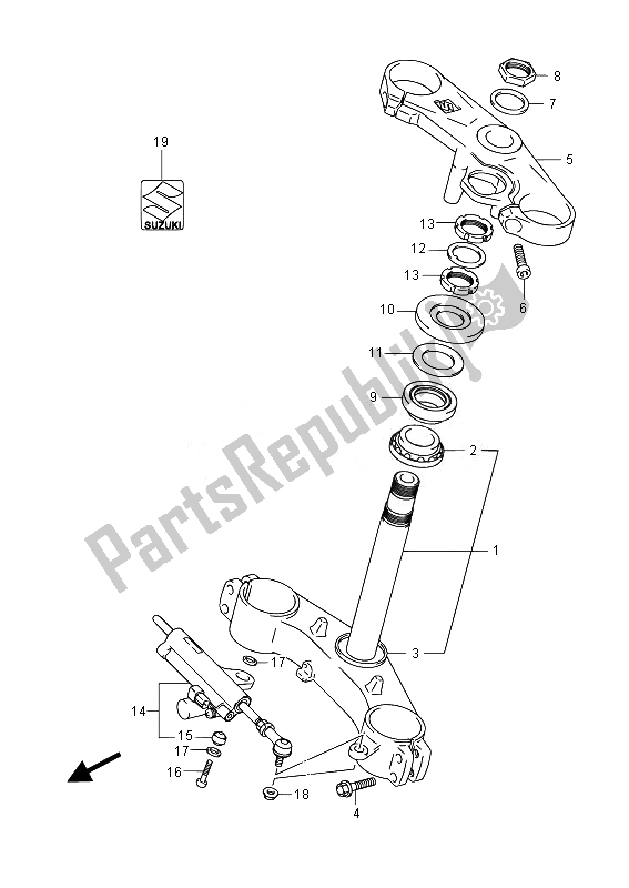 All parts for the Steering Stem (gsx-r1000) of the Suzuki GSX R 1000 2014