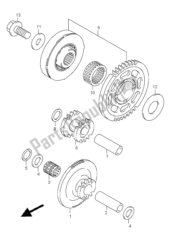 Tutte le parti per il Frizione Di Avviamento del Suzuki GSX R 600 2002