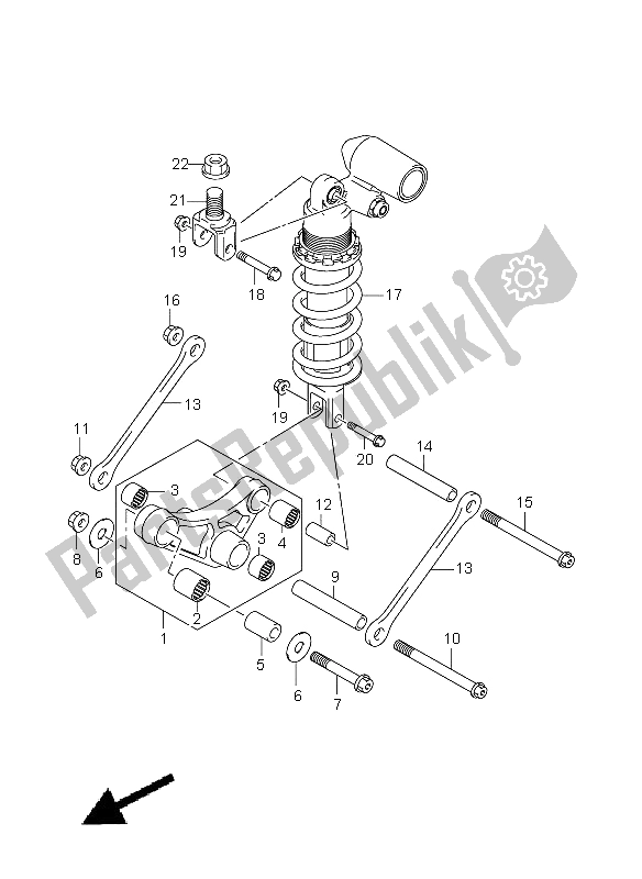 All parts for the Rear Cushion Lever of the Suzuki GSX R 1000 2005