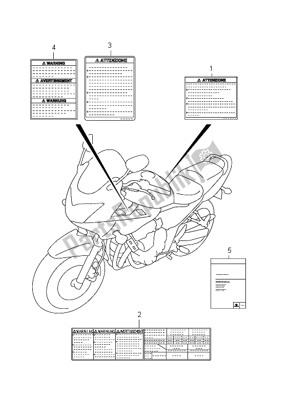 Alle onderdelen voor de Label (gsf1250s E21) van de Suzuki GSF 1250 SA Bandit 2012