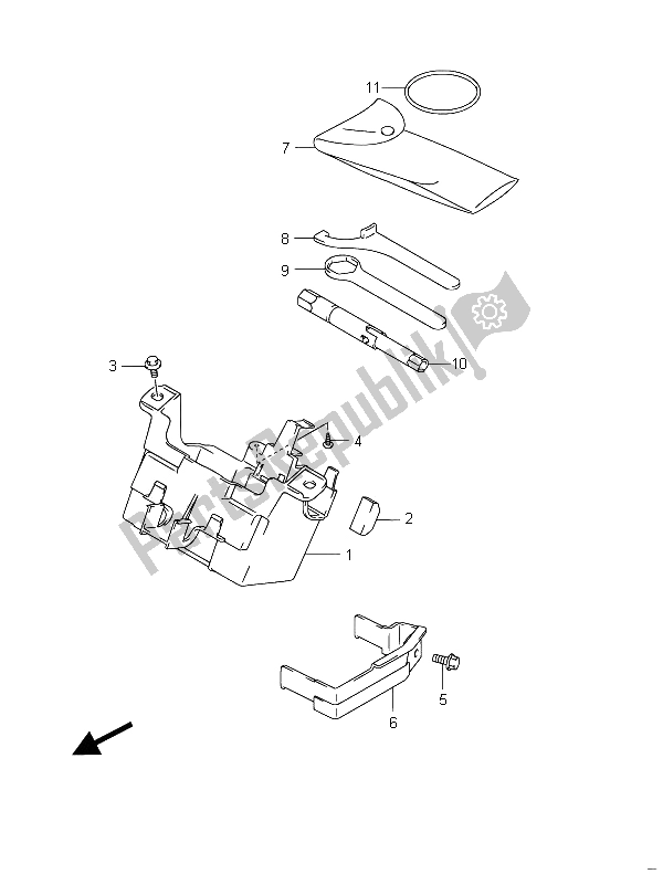 All parts for the Manual Box (gsf650ua) of the Suzuki GSF 650 Sasa Bandit 2011