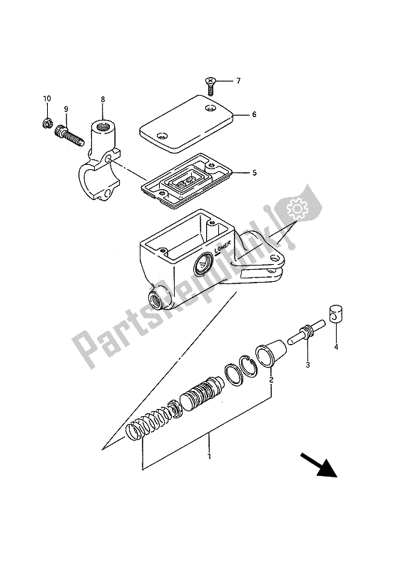 Todas as partes de Cilindro De Embreagem (vs1400glf) do Suzuki VS 1400 Glpf Intruder 1991