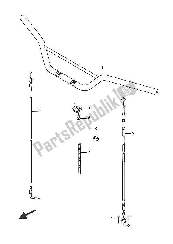 All parts for the Handlebar of the Suzuki DR Z 125 LW 2016