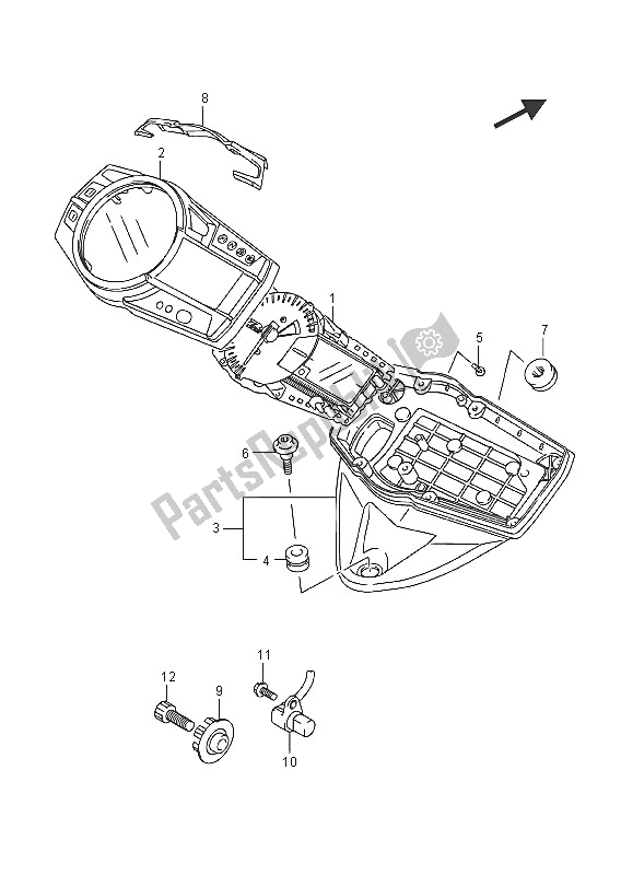 Alle onderdelen voor de Snelheidsmeter (gsx-r1000auf) van de Suzuki GSX R 1000A 2016