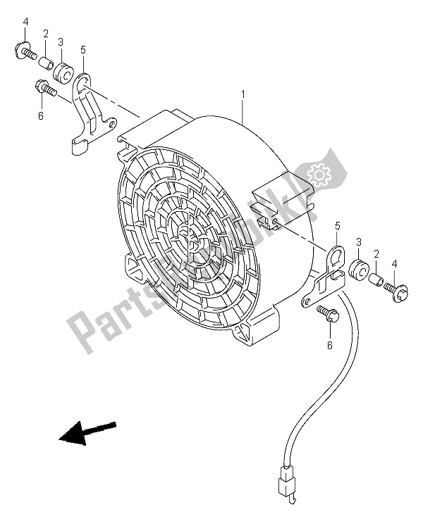 All parts for the Cooling Fan of the Suzuki LT A 400F Eiger 4X4 2004